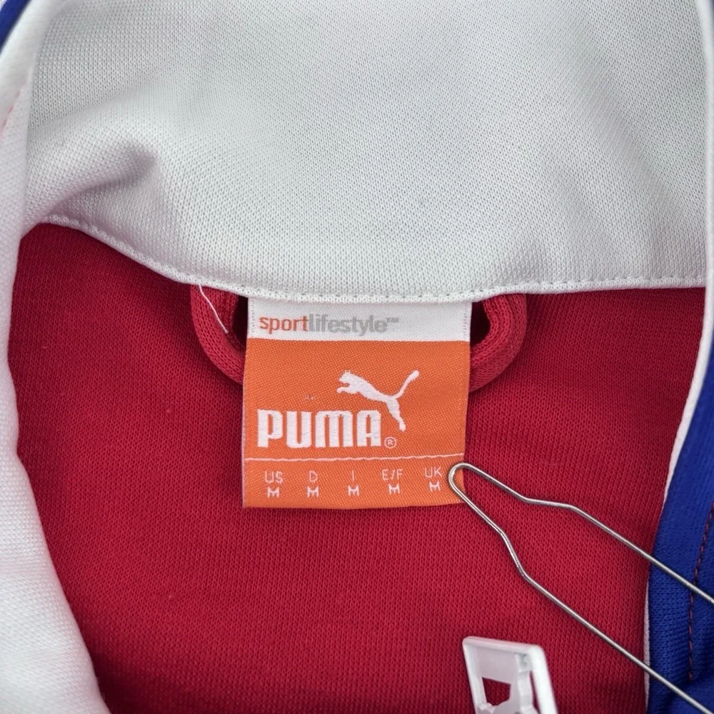 Puma Track Soccer Jacket Men M Red Blue Chile Football Texas Star Flag Logo RARE